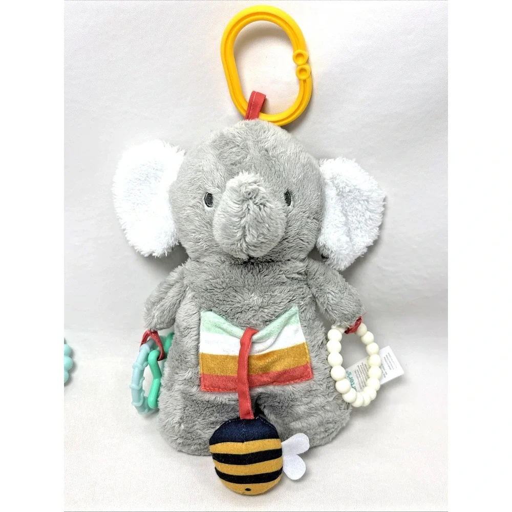 Carter's Bunny Elephant Plush Stuffed Animal W/ Teether Musical Squeak Rattle